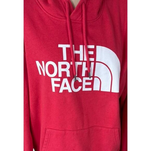 The North Face Mens Large Clay Red and White Hooded Pullover Sweatshirt - Picture 3 of 9